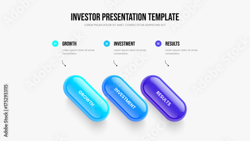 Creative Solution Presentation Template Vector Illustration. Market Proposal 3 Option Infographic Slideshow Design. Service Campaign Three Step Diagram Slide Layout.