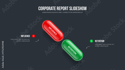 Digital Proposal Slide Design Vector Illustration. Creative Development 2 Element Infographic Presentation Layout. Modern Solution Two Option Diagram Frame Template.