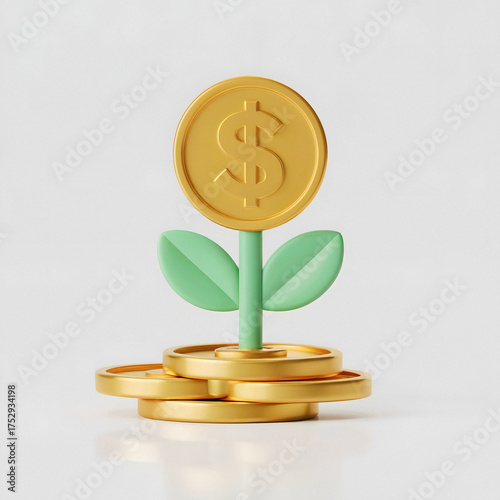 Grow your wealth with this vibrant financial concept showing money sprouting like a plant representing business growth and investment success now