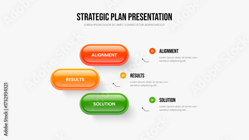 Consulting Development Frame Template Vector Illustration. Financial Portfolio 3 Element Infographic Slideshow Design. Corporate Growth Three Step Diagram Presentation Layout.