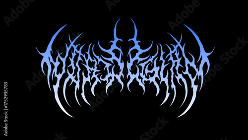 Norwegian lettering vector in metal tribal style, sharp symmetrical shapes for logo, poster, or dark art design.