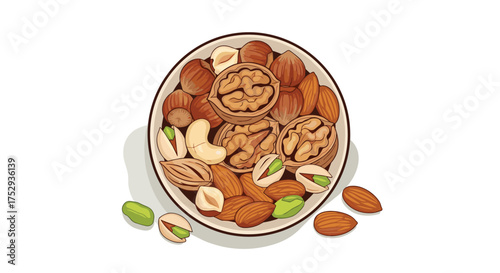 A delicious and healthy assortment of mixed nuts in a bowl perfect for snacking.