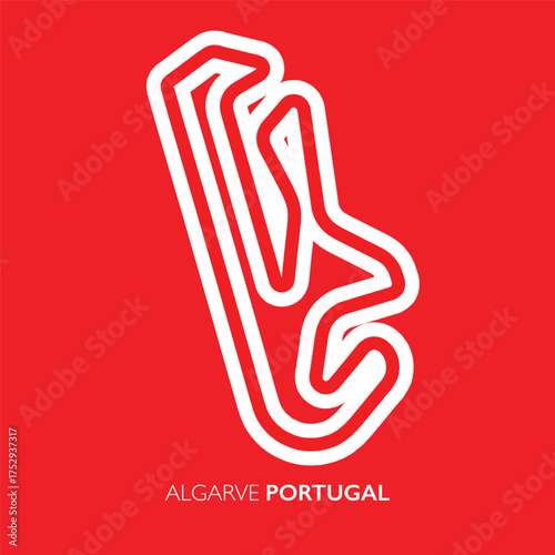 Algarve circuit, Portugal. Motorsport race track vector map