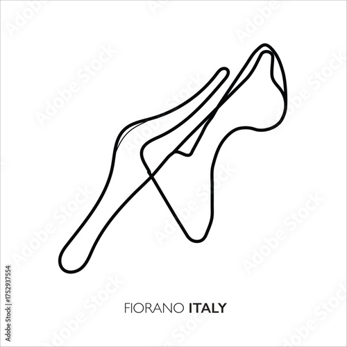 Fiorano circuit, Italy. Motorsport race track vector map