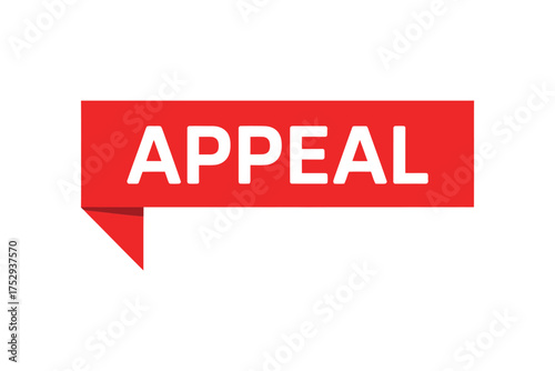 Red ribbon tag with the word appeal