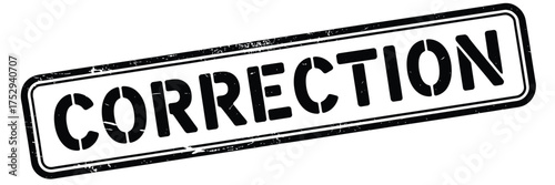 Distressed stamp with the word correction