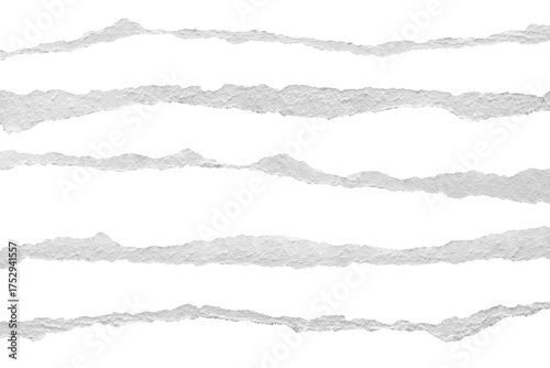 ripped torn paper edges isolated with clipping path on black background