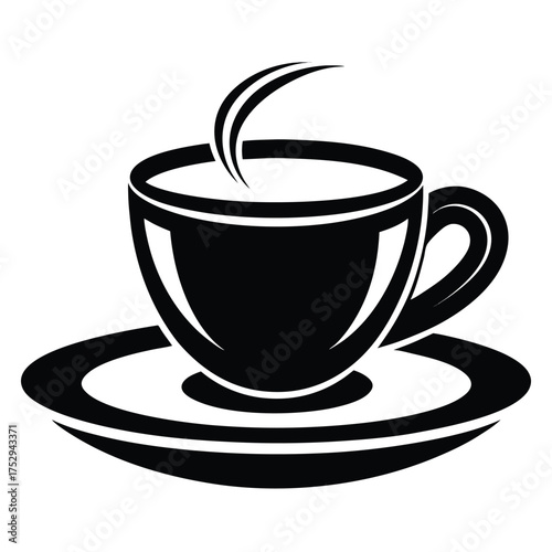 Steaming black coffee sits elegantly in a sleek cup on a simple saucer