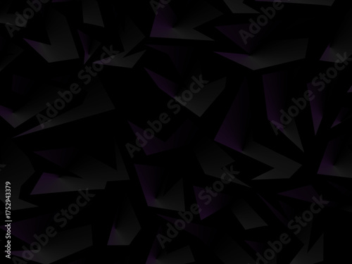 Background with abstract forged carbon fiber vector pattern with randomly arranged dark purple and black fragments, creating a modern and futuristic texture.