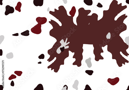 A stylish cow pattern design featuring abstract brown, beige, and black patches on neutral backgrounds. The irregular organic spots create a natural, rustic, and modern artistic look.