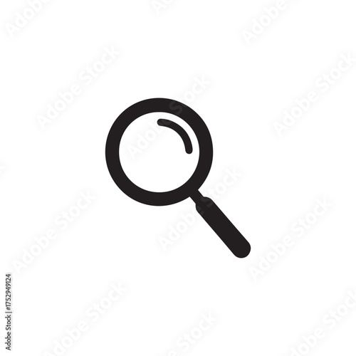 Search icon vector. Glyph symbol magnifying glass isolated on white background