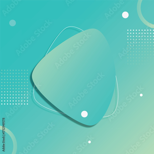 Calm and modern abstract background with a smooth aqua and light green gradient, featuring a large soft-edged fluid shape and minimal geometric dots/circles. Ideal for clean design or medical themes