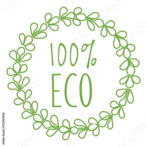 Eco floral vector wreath isolated on a white background