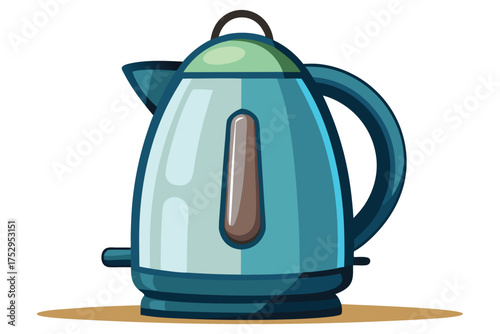 Cartoon electric kettle features a clear water level indicator and sturdy handle design