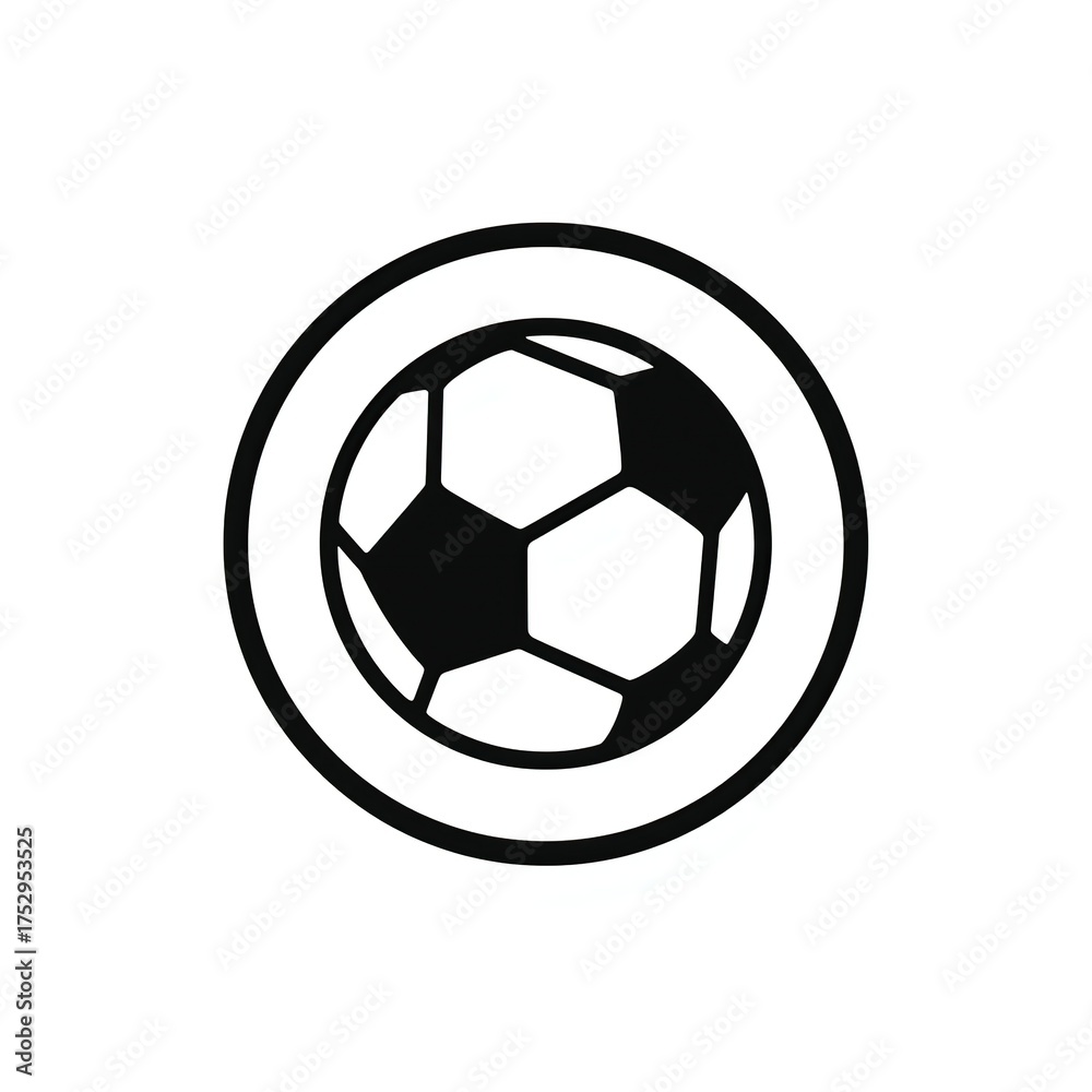 Obraz premium Dynamic soccer ball illustration perfect for sports branding, school projects, or game day promotions in a clean, modern style for vibrant designs