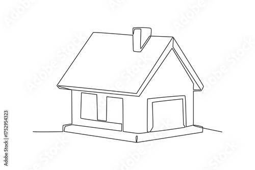 Simple continuous line drawing of Develop a housing property. Property minimalist concept, Industrial concept.