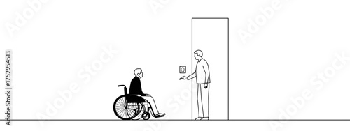 Assistance at the door for wheelchair user