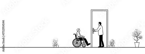 Assistance at the door for wheelchair user