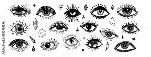 Artistic collection of eye illustrations