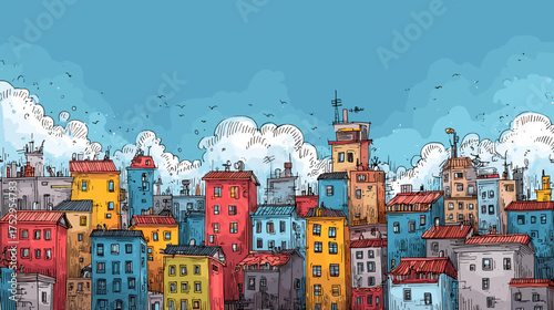 Colorful cityscape illustration