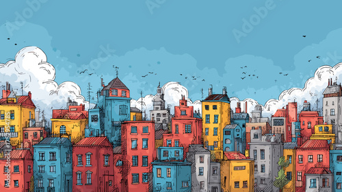 Colorful cityscape illustration