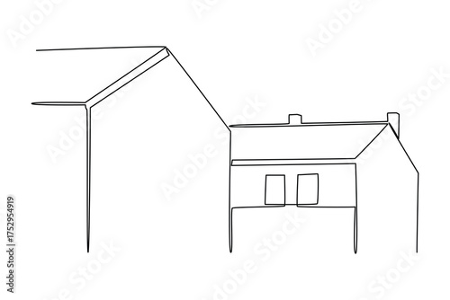 Simple continuous line drawing of Acquire a residential estate. Property minimalist concept, Industrial concept.