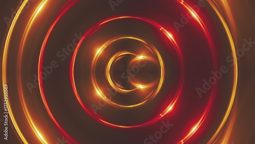 Gold fractal Lights. Computer generated 3d render
