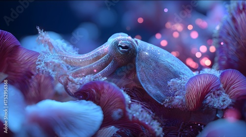 High-Quality Cinematic View of a Vampire Squid Underwater Scene