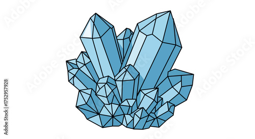 A cluster of bright blue crystals, representing mineral formations and geology