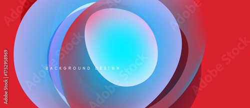 Abstract concentric circles, vibrant colors blend. Blue center radiates outward, layered with red, purple hues. Modern design element.