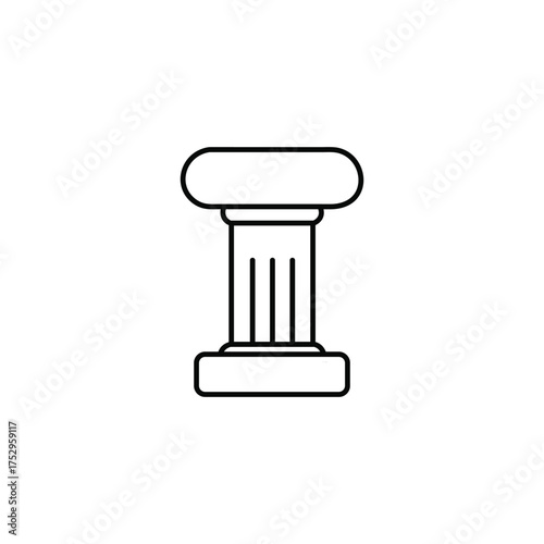 Greek Column Vector Icon Architecture Historic Structure Illustration
