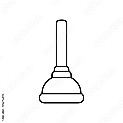 Plunger Vector Icon Bathroom Cleaning Tool Illustration