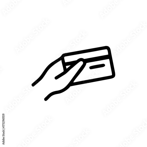 Hand holding a credit card icon. credit card payment icon vector Illustration