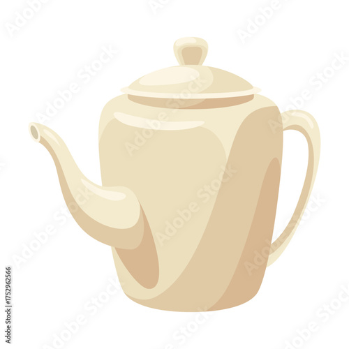 Tea brewing icon. Accessories for tea party. Traditional and cozy tea drinking. Element for aromatic hot drink. Flat vector illustration isolated on white background