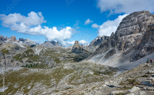 Landscape of Tre Cime di Levaredo - Three Peaks of Lavaredo in the Dolomites, Italy

