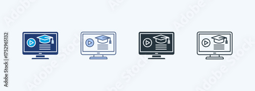 Online Course Multiple Style Icon Collection