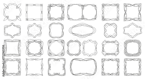 A versatile collection of decorative vintage border frames in various ornate styles.