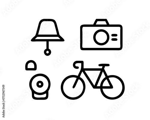 Assorted object icons representing hobbies and tools