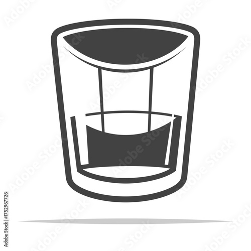 Glass of whiskey outline icon transparent vector isolated