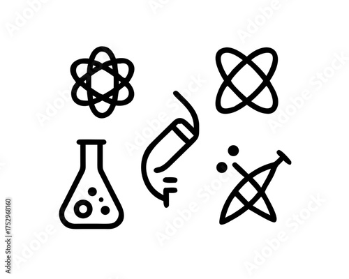 Science icons representing scientific research