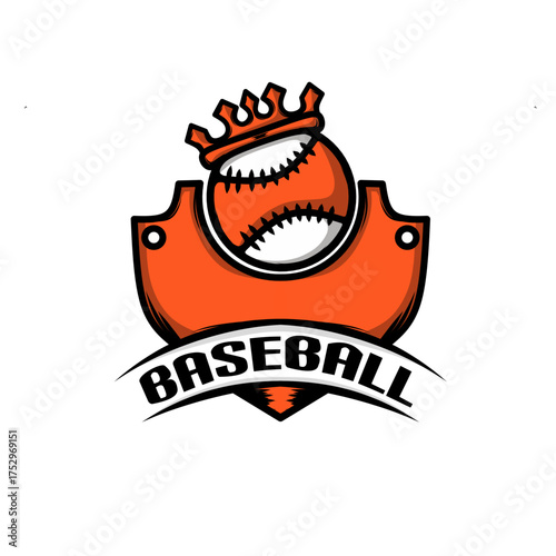 vector illustration of a baseball crown above curved plat