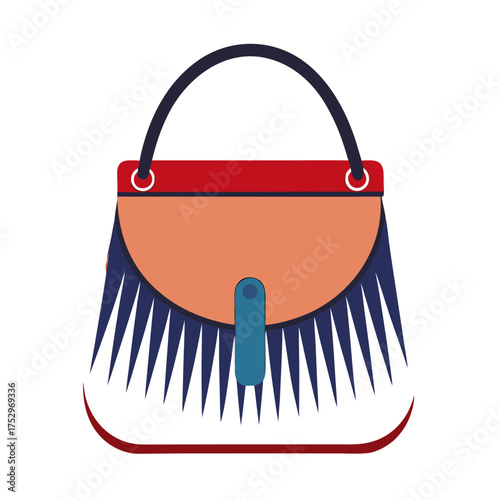 A stylish handbag, accessory with fringes, a touch of Old West fashion