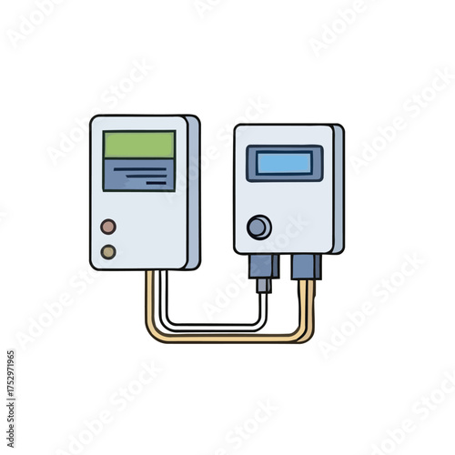 Control Panel Vector Graphic Industrial Technology Interface Design