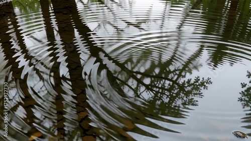 Natural Water Ripples with Tree Reflection – Relaxing Background Motion Loop in 4K