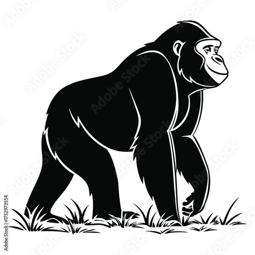 Stylish Minimalist Gorilla Artwork Drawing