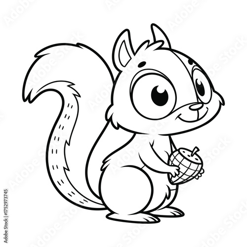 Sweet Forest Squirrel Character Drawing