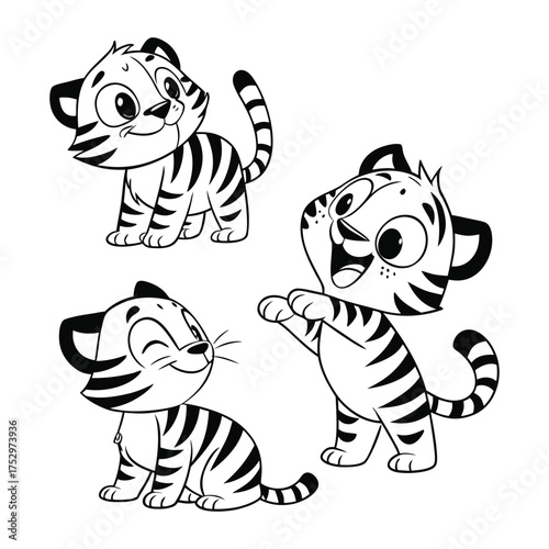 Whimsical Tiger Friendship Art Design