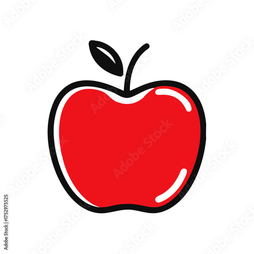 Apple vector illustration design icon logo template. Apple icon vector isolated illustration. Apple fruit with leaf flat vector icon for food apps and websites