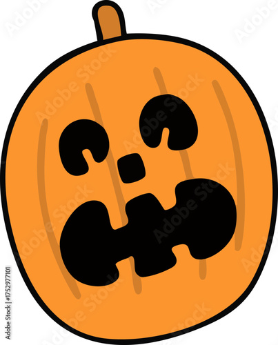 할로윈 호박 잭오랜턴 캐릭터 라인드로잉(halloween pumpkin character line drawing)