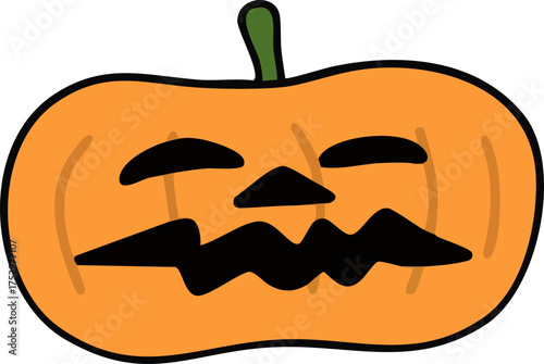 할로윈 호박 잭오랜턴 캐릭터 라인드로잉(halloween pumpkin character line drawing)
